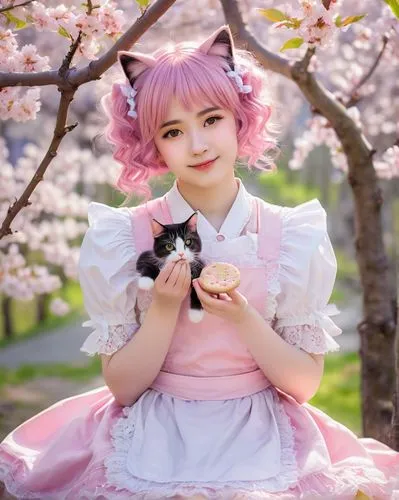 blossom kitten,japanese kawaii,cat kawaii,sakura mochi,tea party cat,doll cat,kawaii,sakura blossom,kawaii pig,cosplay image,cherry blossom festival,pink cat,anime japanese clothing,pink cherry blossom,spring unicorn,japanese sakura background,pink bow,cherry blossom,kawaii animals,cherry blossoms,Art,Classical Oil Painting,Classical Oil Painting 13