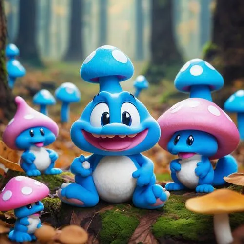 toadstools,smurf figure,smurf,cartoon forest,mushroom landscape,blue mushroom,scandia gnomes,forest mushrooms,fairy forest,mushroom island,kawaii frogs,toadstool,club mushroom,forest mushroom,happy children playing in the forest,lingzhi mushroom,fairy village,frog gathering,mushrooming,mushrooms,Unique,Pixel,Pixel 02