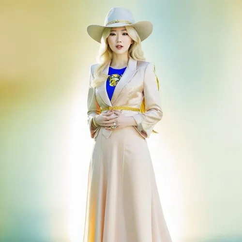 fashion doll,hanbok,fashion dolls,yellow sun hat,crj,Illustration,Realistic Fantasy,Realistic Fantasy 08