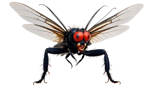 Angry insect, red eyes, sharp mandible, black body, tiny wings, aggressive posture, claws raised, furious expression, detailed texture, shiny exoskeleton, metallic sheen, dramatic lighting, close-up s