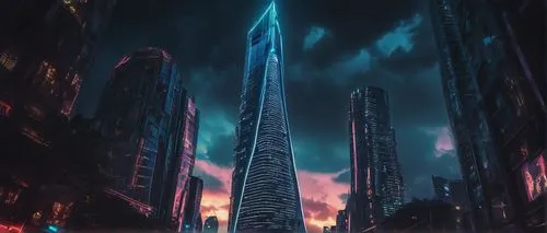 futuristic landscape,cybercity,supertall,skyscraper,metropolis,guangzhou,barad,futuristic,futuristic architecture,the skyscraper,skyscrapers,coruscant,ctbuh,dystopian,skylstad,klcc,skycraper,monoliths,electric tower,burj khalifa,Illustration,Realistic Fantasy,Realistic Fantasy 02