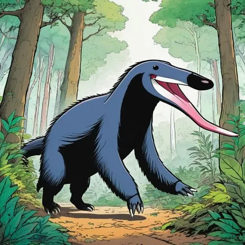 giant anteater,anteater,cassowary,tyrannosaurus,tirannosaurus,pyrrhocorax graculus,mandrill,pterosaur,mustelid,echidna,ivory-billed woodpecker,landmannahellir,uintatherium,dinosaruio,brontosaurus,cynthia (subgenus),snares penguin,philomachus pugnax,platypus,guenon,Illustration,Japanese style,Japanese Style 04