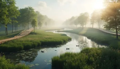 cryengine,polders,river landscape,riverwood,foggy landscape,morning mist,nature landscape,enb,landscape background,dutch landscape,marshlands,wetland,nature wallpaper,forest landscape,forest lake,polder,meadow landscape,waterway,fantasy landscape,landscape nature,Photography,General,Realistic