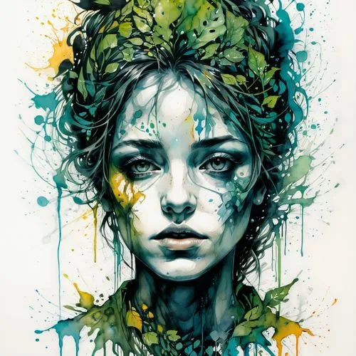 dryad,seelie,kommuna,unseelie,margaery,boho art,Illustration,Paper based,Paper Based 13