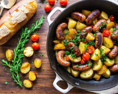 "Easy to make, oven roasted vegan sausage and potatoes recipe. With only the simplest of ingredients this ""one pot"" meal is perfect for any family dinner.",potatoes with vegetables,ukrainian dill po