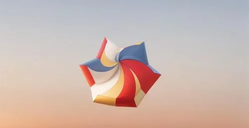 a multi - colored kite is flying at dusk,inflated kite in the wind,figure of paragliding,sails of paragliders,sailing paragliding inflated wind,paraglider flyer,fish wind sock,Common,Common,None