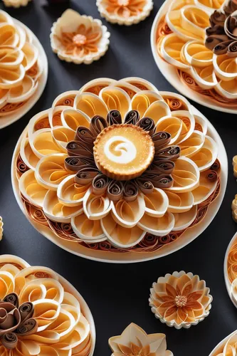 mandarin cake,water lily plate,autumn cupcake,mooncake festival,cream cheese tarts,pumpkin pie,floral with cappuccino,royal icing,cupcake tray,tartlet,diwali sweets,sliced tangerine fruits,baked alaska,orange cake,sweet potato pie,sweet pastries,lemon meringue pie,orange floral paper,flower mandalas,yellow leaf pie,Unique,Paper Cuts,Paper Cuts 09