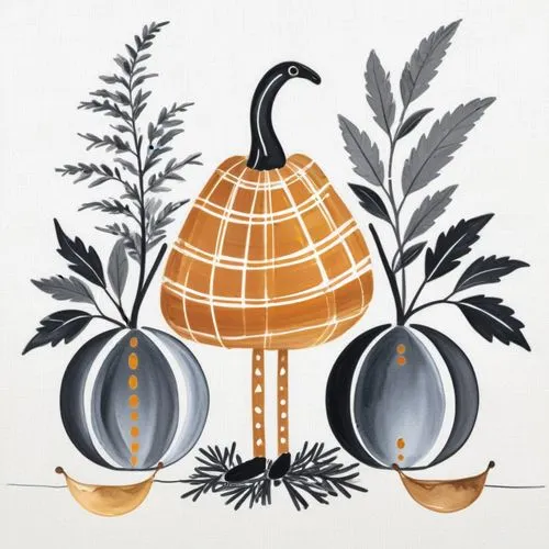 the fall illustration with acorns, gourds and leaves,striped pumpkins,ornamental gourds,decorative squashes,bawden,decorative pumpkins,caciocavallo