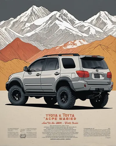 toyota 4runner,4 runner,toyota land cruiser,isuzu trooper,toyota land cruiser prado,toyota fj cruiser,subaru rex,nissan xterra,toyota tacoma,jeep cherokee (xj),jeep cherokee,travel trailer poster,expedition camping vehicle,toyota rav4,toyota rav 4,amc eagle,compact sport utility vehicle,ford bronco,ford ranger,toyota hilux,Illustration,Vector,Vector 04