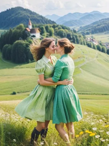 sound of music,aaaa,green summer,dirndl,meadow play,green fields,Photography,Fashion Photography,Fashion Photography 11