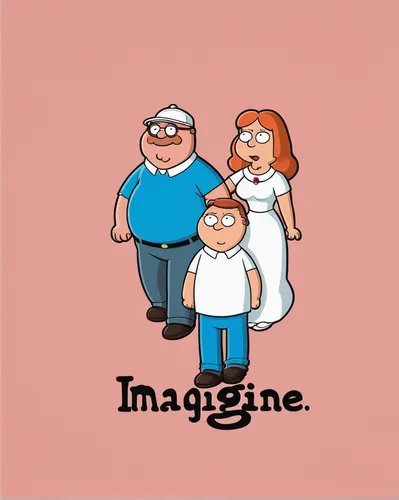 Imagine a romantic Family Guy logo with couples holding hands.,imagine,imagination,unimaginative,kids illustration,cartoon people,right to the image,cute cartoon image,magnifying,icon magnifying,indig