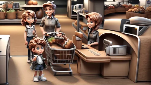 grocery,grocery store,grocer,bakery,kitchen shop,supermarket,vending cart,cashier,vending machines,convenience store,salesgirl,food processing,grocery shopping,shopping icon,doll kitchen,shopping mall,vending machine,pastry shop,pantry,marketplace