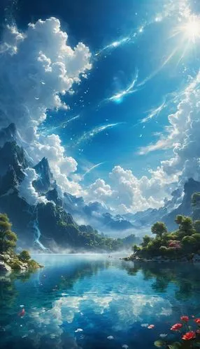 landscape background,fantasy landscape,windows wallpaper,underwater landscape,heaven lake,nature background,Conceptual Art,Fantasy,Fantasy 11