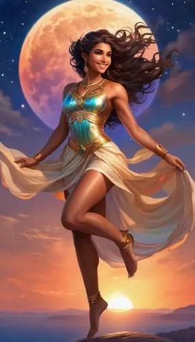 inanna,fantasy woman,poornima,oshun,bellydance,warrior woman,Illustration,Realistic Fantasy,Realistic Fantasy 01