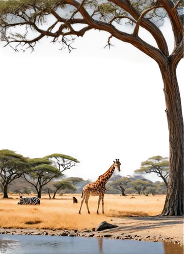 serengeti,etosha,waterhole,tsavo,savane,babiker,duiker island,kudu,namib,eland,impala,hartebeest,giraffe,rehe,samburu,zambezian,hadza,steenbok,kgalagadi,africa,Illustration,Japanese style,Japanese Style 10