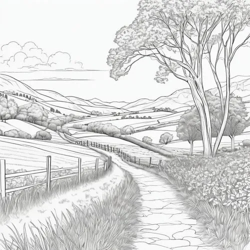 hedgerows,hedgerow,bridleways,ribblesdale,bridleway,sterndale,Illustration,Black and White,Black and White 04