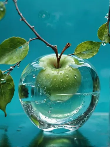 water apple,surface tension,water droplet,apple logo,waterdrop,a drop of water,Photography,Artistic Photography,Artistic Photography 07