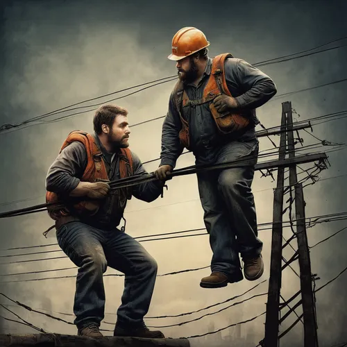 construction workers,rescue workers,roofers,rescuers,tradesman,repairman,builders,climbing helmets,lineman,construction industry,ironworker,men climber,forest workers,rescue service,welders,workers,contractor,electrician,climbing hold,photo manipulation,Illustration,Abstract Fantasy,Abstract Fantasy 18