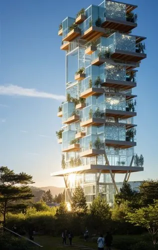 a tall building made with glass and plants,the energy tower,residential tower,escala,kimmelman,sedensky,steel tower,Photography,General,Realistic