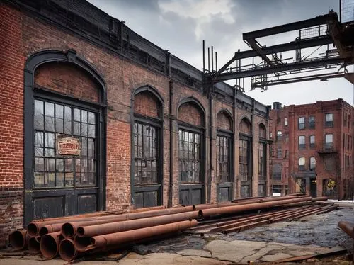 brickyards,brickworks,ironworks,abandoned factory,loading dock,callowhill,old factory,old factory building,warehouses,laclede,lofts,tannery,hudson yard,headworks,industrial ruin,empty factory,brownfields,industrial landscape,gowanus,lowertown,Illustration,Realistic Fantasy,Realistic Fantasy 25