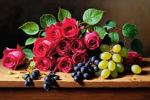 roses-fruit,still-life,still life of spring,red grapes,oil painting on canvas,table grapes,summer still-life,wood and grapes,still life,flower arranging,oil painting,still life photography,rose arrangement,autumn still life,currant decorative,grapes,fresh grapes,wine grapes,still life elegant,grapes goiter-campion,Illustration,American Style,American Style 02