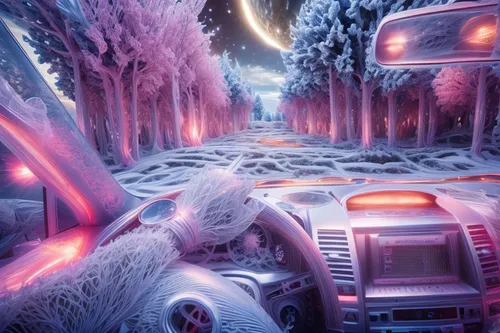 ice planet,hoarfrost,christmasbackground,christmas car,christmas wallpaper,3d car wallpaper,christmas truck,moon car,snow trail,snow scene,detour,north pole,christmas background,snow bales,winter dream,winter forest,christmas caravan,santa sleigh,cg artwork,sci fiction illustration