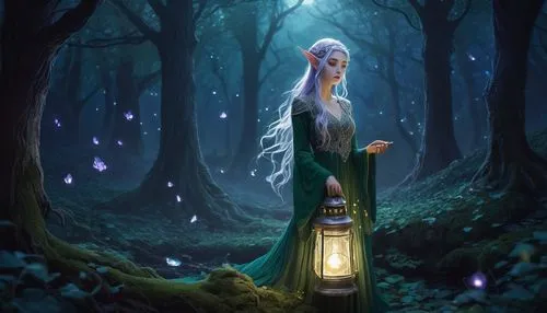 thingol,galadriel,elvish,lorien,sorceress,finrod,elven,fantasy picture,mirkwood,elven forest,faires,fairie,faerie,elfland,celeborn,sorceror,imbolc,the enchantress,thranduil,fantasy art,Illustration,Japanese style,Japanese Style 15