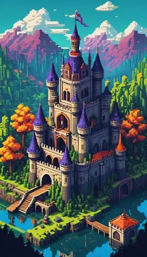 fairy tale castle,knight's castle,fairytale castle,water castle,castle,medieval castle,peter-pavel's fortress,fantasy world,castle ruins,fantasy city,castel,pixel art,mountain settlement,fairy village,monastery,summit castle,gold castle,fantasy landscape,meteora,3d fantasy,Conceptual Art,Oil color,Oil Color 17