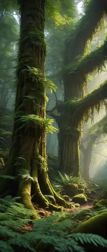 old-growth forest,fir forest,spruce forest,coniferous forest,elven forest,spruce-fir forest,green forest,forest landscape,redwoods,fairy forest,temperate coniferous forest,tropical and subtropical coniferous forests,holy forest,forest glade,chestnut forest,foggy forest,forest floor,fairytale forest,forest moss,redwood tree,Art,Classical Oil Painting,Classical Oil Painting 36