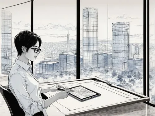 office line art,storyboard,hirotaka,salaryman,modern office,sekine,storyboards,office worker,shinra,smartsuite,manhwa,office automation,isozaki,skyscraping,office desk,graphics tablet,backoffice,songdo,office,working space,Illustration,Paper based,Paper Based 30