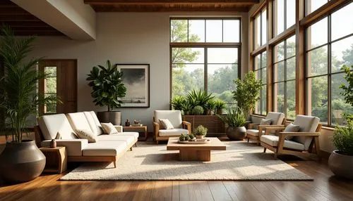 sunroom,modern living room,living room,luxury home interior,interior modern design,livingroom,3d rendering,sitting room,family room,contemporary decor,home interior,modern decor,interior design,house plants,loft,houseplants,apartment lounge,hardwood floors,interior decor,conservatories