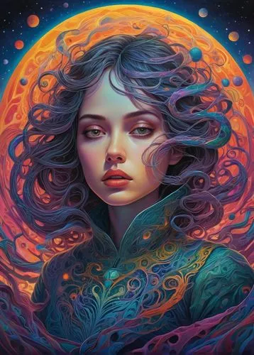 mystical portrait of a girl,fantasy portrait,leota,fantasy art,ozma,persephone,Illustration,Children,Children 03