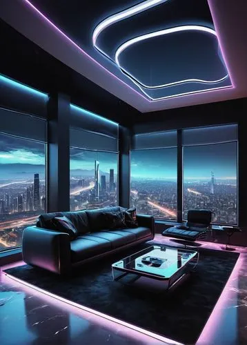 futuristic landscape,sky apartment,spaceship interior,apartment lounge,ufo interior,livingroom,sky space concept,penthouses,modern living room,great room,living room,modern room,futuristic,futuristic architecture,interior design,futurist,electrohome,dreamhouse,luxe,modern decor,Illustration,Realistic Fantasy,Realistic Fantasy 23