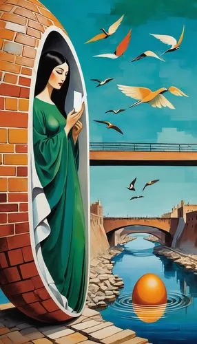 woman holding pie,woman at the well,celtic harp,woman eating apple,woman with ice-cream,art deco woman,woman holding a smartphone,oil painting on canvas,meticulous painting,dali,the annunciation,surrealism,orkney island,girl with a dolphin,orientalism,painting easter egg,iranian nowruz,woman thinking,italian painter,vietnamese woman,Art,Artistic Painting,Artistic Painting 46