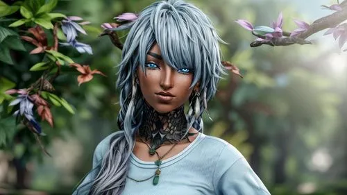 elven flower,elven,male elf,violet head elf,faerie,faery,ixia,dryad,ephedra,blue enchantress,avatar,artemisia,natural cosmetic,flora,water-the sword lily,scilla,elven forest,fantasy portrait,dark elf,fae