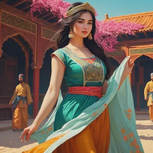 mulan,oriental princess,persia,sheherazade,namangan,inara,jasmine,esmeralda,zarina,scheherazade,orientalism,orientalist,asian woman,jasmine blossom,khenin,arabian,oriental girl,eldena,vietnamese woman,karakas,Conceptual Art,Fantasy,Fantasy 32