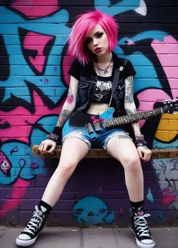 rocker,punk,electric guitar,punk design,playing the guitar,guitar,lead guitarist,guitarist,rock 'n' roll,epiphone,lady rocks,rock music,thrash metal,rock'n roll,rock n roll,rock and roll,bass guitar,musician,painted guitar,guitar player,Conceptual Art,Sci-Fi,Sci-Fi 22