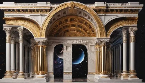 mihrab,mausolea,marble palace,triomphe,tabernacles,bernini's colonnade,pillars,borromini,stargates,renaissance,mausoleum,galileo,portal,sulaco,bernini altar,neoclassicism,doorway,diocletian,arc de triomphe,hrab,Conceptual Art,Sci-Fi,Sci-Fi 30