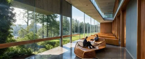 INTERIOR DE UNA BIBLIOTECA, PERSONAS ESTUDIANDO, DOBLE ALTURA,,the woman is using her laptop on the bench,snohetta,oticon,study room,daylighting,amanresorts,modern office,Photography,General,Realistic