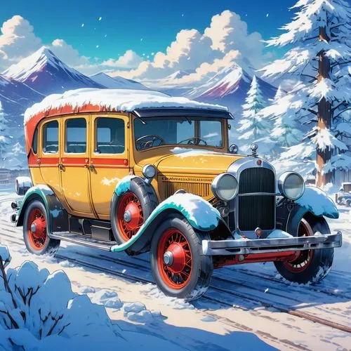 christmas retro car,christmas cars,christmas car,retro vehicle,christmas truck,christmas caravan,snowplow,jalopy,snow scene,vintage vehicle,winter tires,snow plow,winter service,snowplows,vintage cars,cartoon car,sleigh ride,snowmobile,old vehicle,winter trip,Illustration,Japanese style,Japanese Style 03