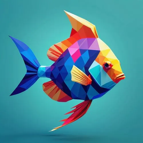 rainbowfish,fish in water,blue fish,triggerfish,fish collage,snapfish,Unique,3D,Low Poly