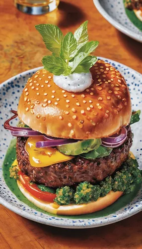 Imagine a modern and trendy Longhorns menu, featuring innovative twists on classic Texan flavors, perfect for a hip and vibrant city setting.,veggie burger,buffalo burger,salmon burger,cheeseburger,ha