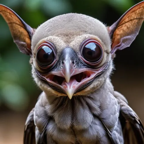 white faced scopps owl,screech owl,noctule,dutchbat,fruit bat,tropical bat,friarbird,southern white faced owl,hipposideros,boobook owl,owl eyes,korowai,bushbaby,chimaeras,long eared,hibou,rabbit owl,rhinolophus,noctuidae,mogwai,Photography,General,Realistic