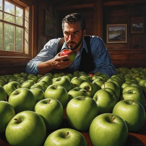 green apples,applemans,woman eating apple,apples,apple mountain,apple harvest,Conceptual Art,Daily,Daily 01