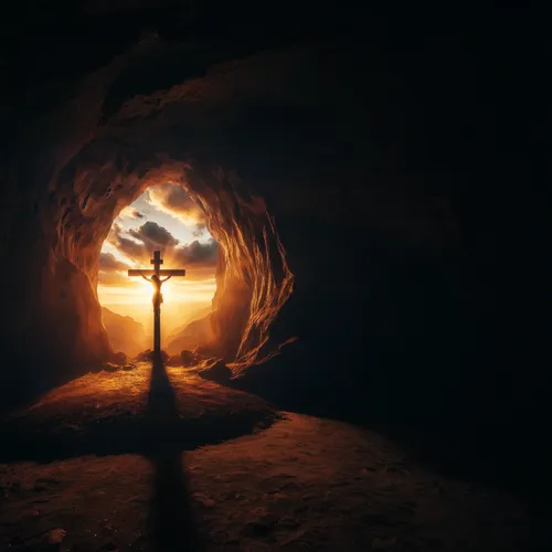 empty tomb,the cross,jesus christ and the cross,cave church,the grave in the earth,the pillar of light,resurrection,way of the cross,calvary,crucifix,jesus cross,wooden cross,grave light,catacombs,the