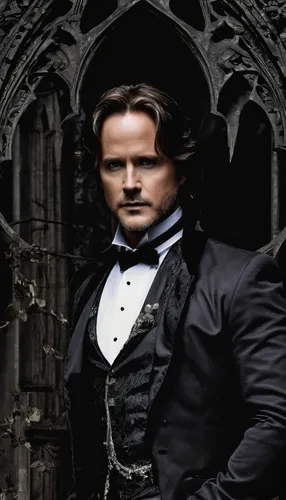 Imagine a comedic situation where Guy Ecker is the protagonist.,gothic portrait,athos,the victorian era,the archangel,dark gothic mood,robert harbeck,gothic style,gothic,gothic architecture,aristocrat