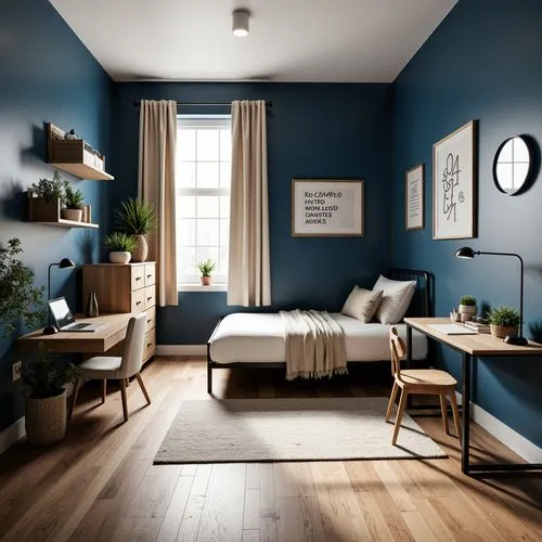 blue room,bedroom,modern room,danish room,hardwood floors,guest room,guestroom,great room,bedrooms,modern decor,boy's room picture,roominess,chambre,limewood,an apartment,contemporary decor,shared apartment,interior design,trend color,children's bedroom