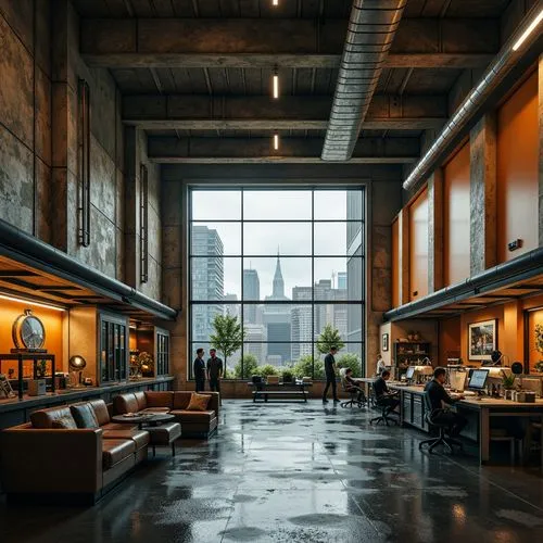 loft,lofts,snohetta,modern office,minotti,groundfloor,gensler,andaz,offices,atriums,tate modern,lobby,midcentury,dogpatch,adjaye,tribeca,gansevoort,hearst,warehouse,stumptown