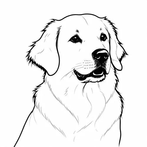 a dog coloring page for children,dog line art,dog drawing,dog illustration,retriever,venkman,pyr,Design Sketch,Design Sketch,Rough Outline