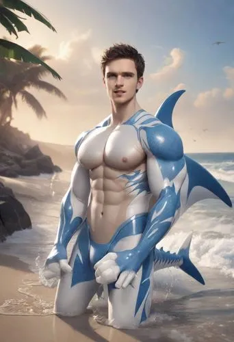 kammerman,dammerman,ammerman,merman,frankmusik,god of the sea,Digital Art,Anime